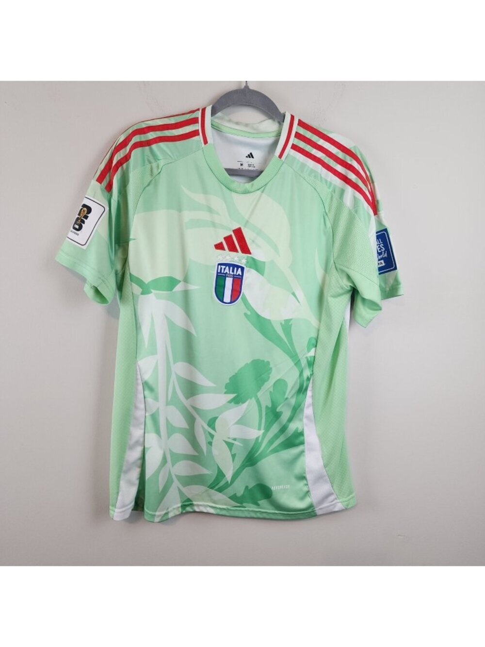 Adidas Italy Soccer Jersey sz M Men Away FIFA World Cup Qualifiers Green